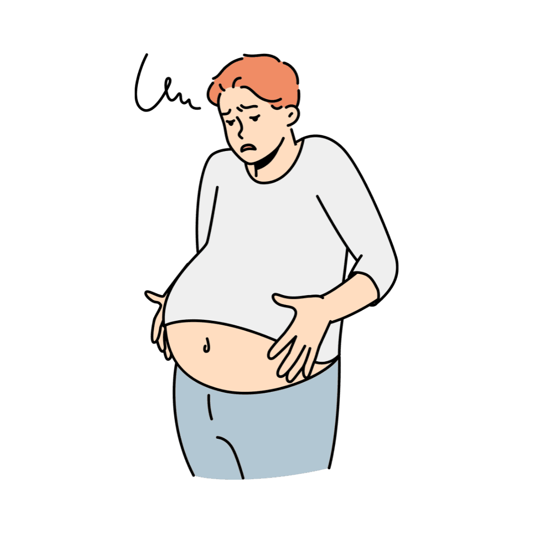 Abdominal bloating, flatulence